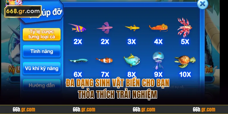 Nhiều loại sinh vật cho bạn thỏa thích săn bắn