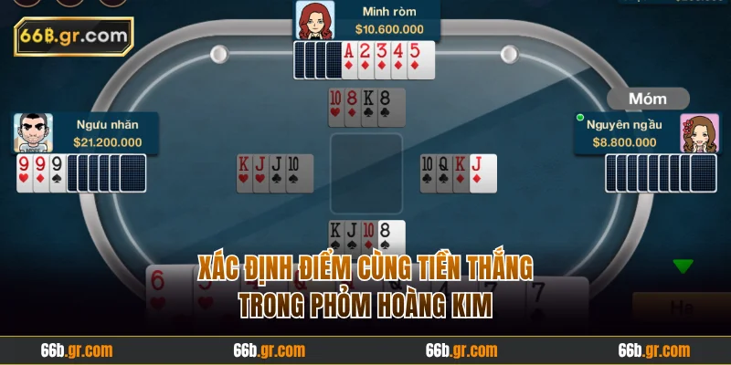 Xác định điểm cùng tiền thắng trong phỏm Hoàng Kim